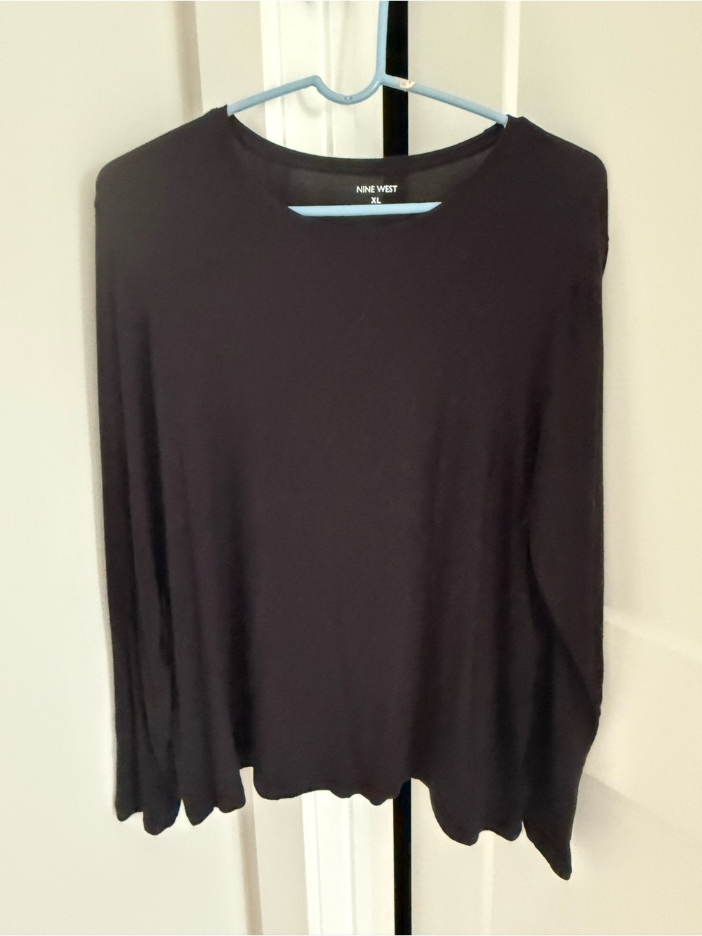 Nine West Long Sleeve Top in Black XL Like New